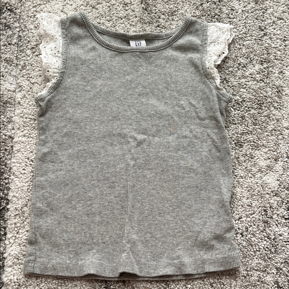 GAP Kids Gray Tank Top with Lace Sleeves